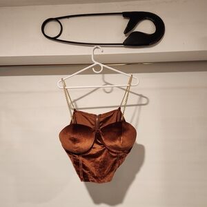 SHEIN Copper Velvet Bustier